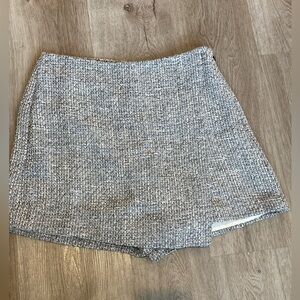 Loft Tweed Wrap-Front Petite Women’s Skirt - Light Gray